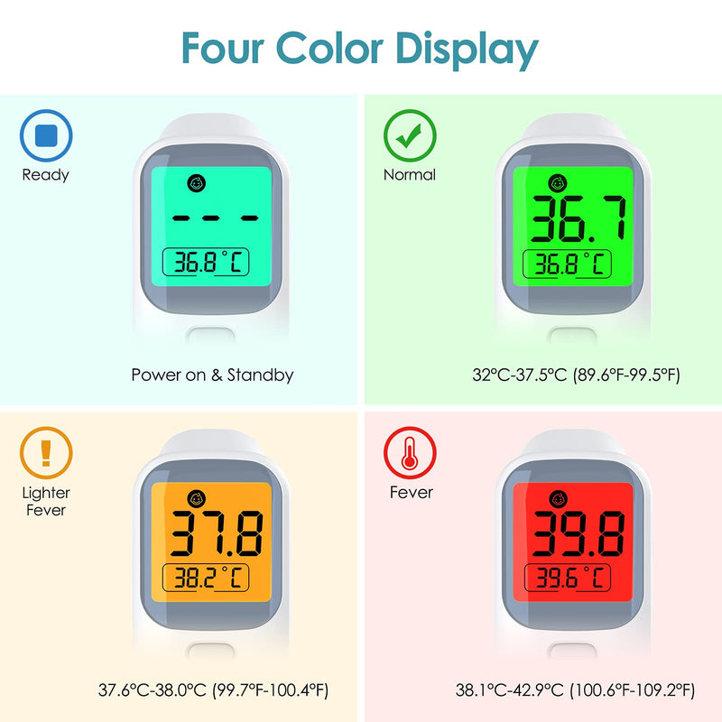 Ear Thermometer for Adults Baby, KKmier 3 in 1 No Contact Temperature Thermometer Checker, Infrared Forehead Thermometer with Fever Alarm, Instant Accurate Reading Grey - NewNest Australia