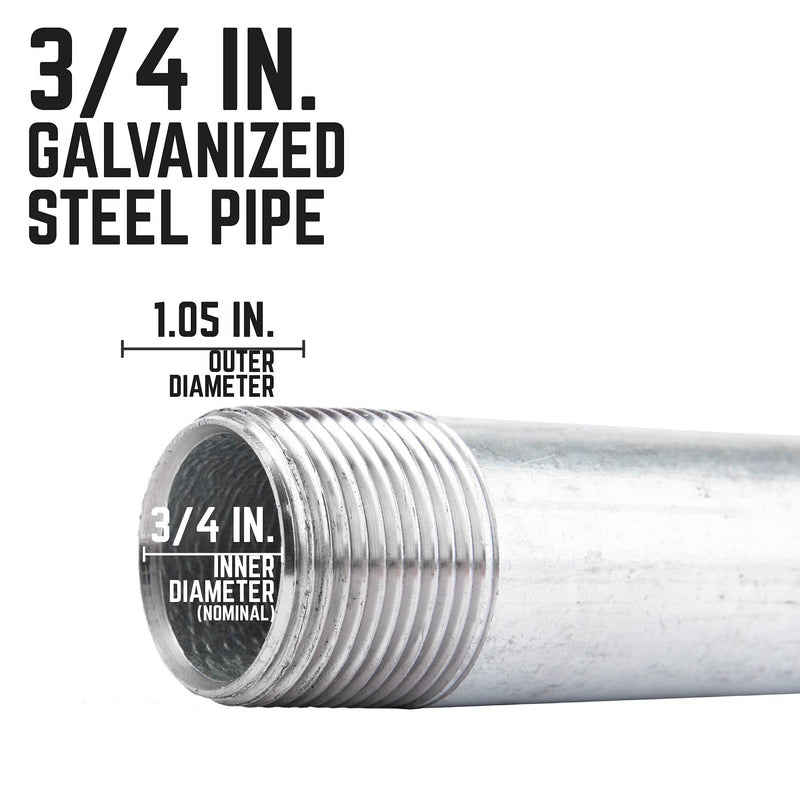 PIPE DÉCOR 3/4 in. x Close Galvanized Steel Nipple, Pre-Cut, for DIY Furniture Building and Regular Plumbing Applications, 8 Pack 3/4 x Close - NewNest Australia