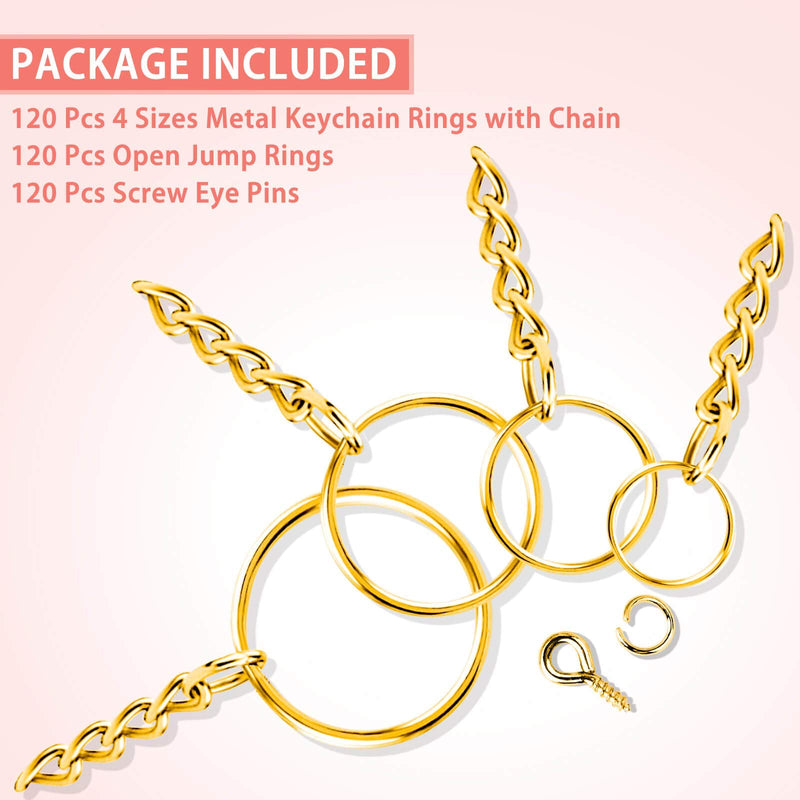 Key Ring with Chain, Shynek 360PCS Gold Keychain Rings with Jump Rings and Screw Eye Pins Bulk for Resin, DIY Crafts and Jewelry Making - NewNest Australia