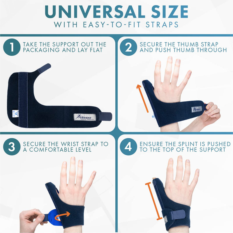 Actesso Neoprene Thumb Splint Support Brace – Thumb Spica for Pain Relief from Thumb Injury, Wrist Tendonitis, De Quervain's and Sprains. Left or Right Hand Available (Blue, Right Hand) Blue - NewNest Australia
