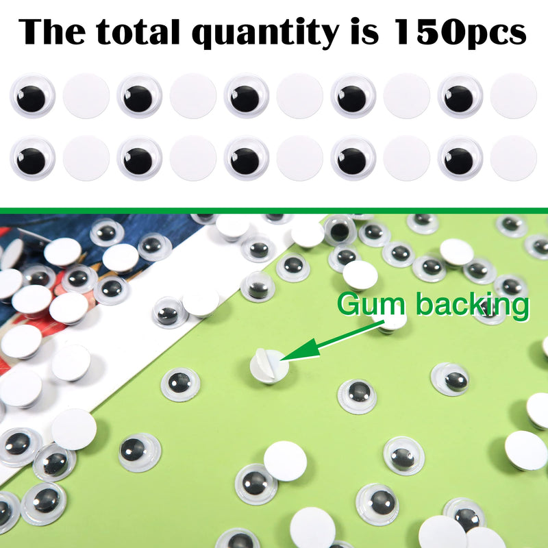 TOAOB 150pcs 6mm Plastic Wiggle Googly Eyes Self Adhesive Black Round Sticker Eyes DIY Arts Crafts Scrapbooking Accessories - NewNest Australia
