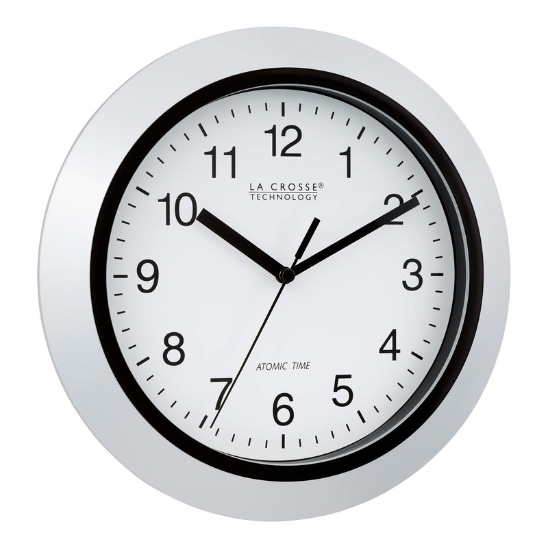 NewNest Australia - La Crosse Technology Atomic Analog Wall Clock, 10", Silver 