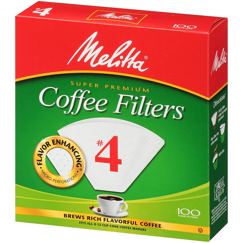 Melitta #4 Cone Coffee Filters, White, 100 Count - NewNest Australia