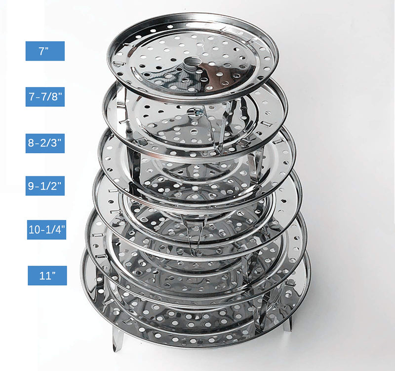 Turbokey 2 Pack 9-1/4" Pressure Cooker Canner Rack Stainless Steel Food Steamer Rack Cross Wire with 3 Short and 3 Tall Detachable Legs for Steamer Pot for Water Bath Canning (9.25"/235mm) Dia 9-1/4" 2-3/4" Height - NewNest Australia