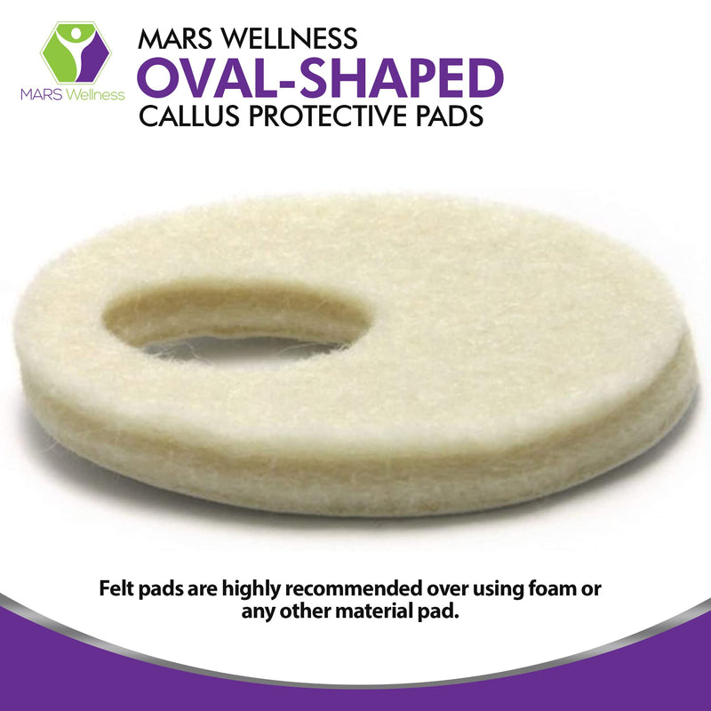 Oval Shaped Felt Callus Protective Pads - Adhesive Foot Pads That Surround Calluses from Rubbing On Shoes - 1/8" - 25 Pack - NewNest Australia