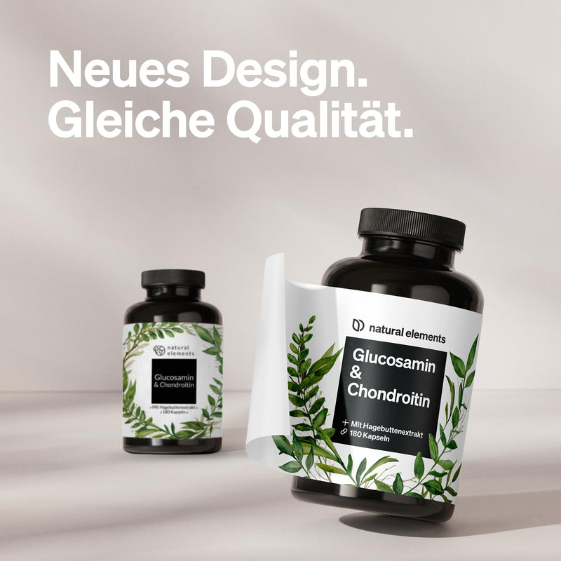 Glucosamine & Chondroitin - 180 capsules with vitamin C - contributes to normal collagen formation - high dosage, without unnecessary additives - produced in Germany & laboratory tested - NewNest Australia