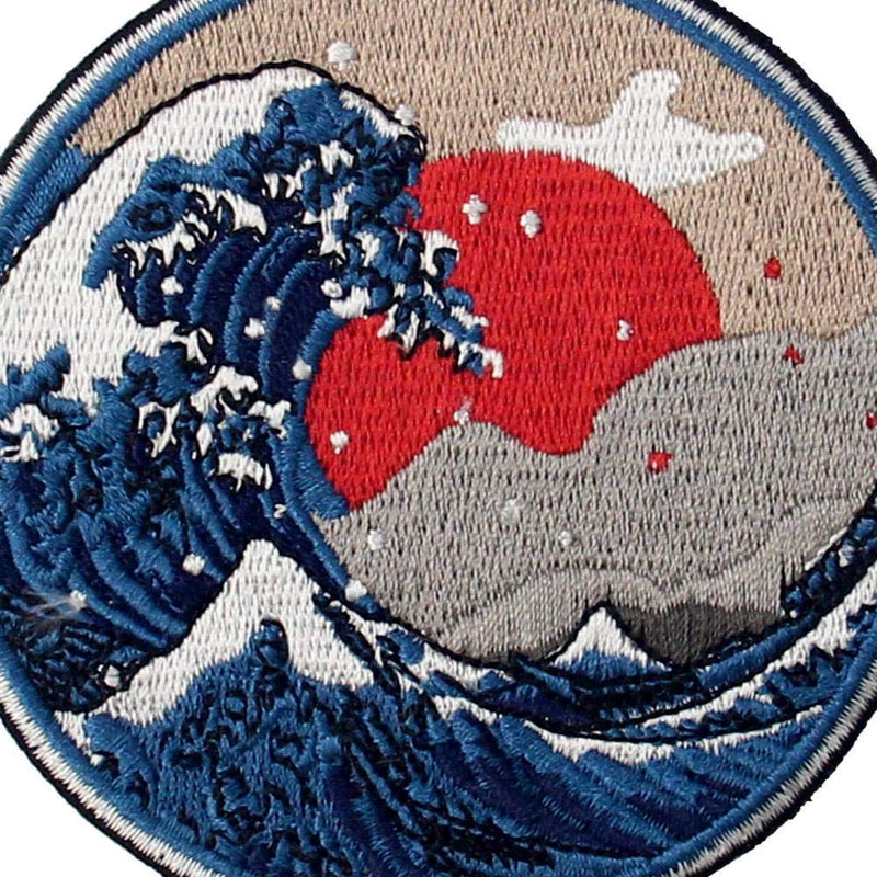 Great Wave Off Kanagawa Patch Embroidered Applique Badge Iron On Sew On Emblem - NewNest Australia