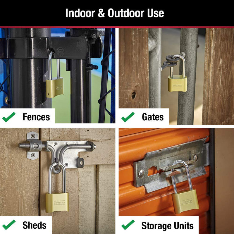 Master Lock 175LH Set Your Own Combination Padlock with Extra Long Shackle, Brass Finish - NewNest Australia