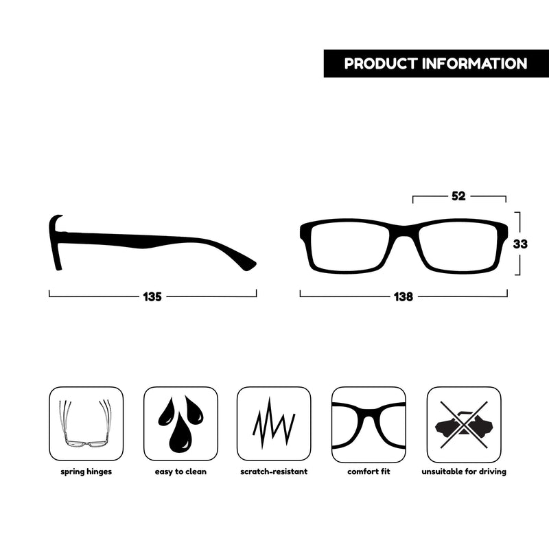 The Reading Glasses CompanyBlack Nearsighted Distance Glasses For Myopia Designer Style Men Women M92-1 -1.00 - NewNest Australia