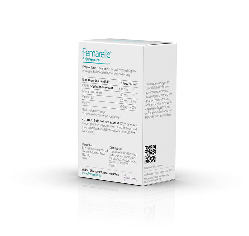 Femarelle Rejuvenate 56 Capsules - At the beginning of menopause with DT56a, vitamin B2, biotin and flaxseed extract - Help with mood swings, tiredness, exhaustion and maintenance of skin and hair before menopause - NewNest Australia