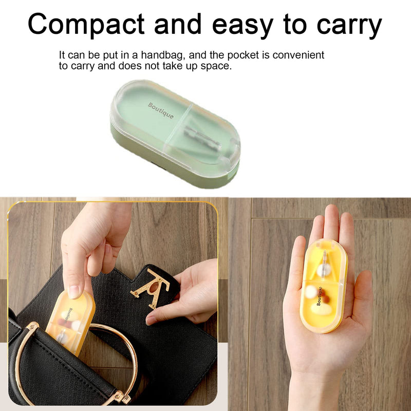 iJiZuo Pill Cutter, Pill Tablet Cutter for Small or Large Pills, Portable Pill Dispenser, Travel Pill Case, Portable Tablet Cutter with Blade and Storage Compartment-Green - NewNest Australia