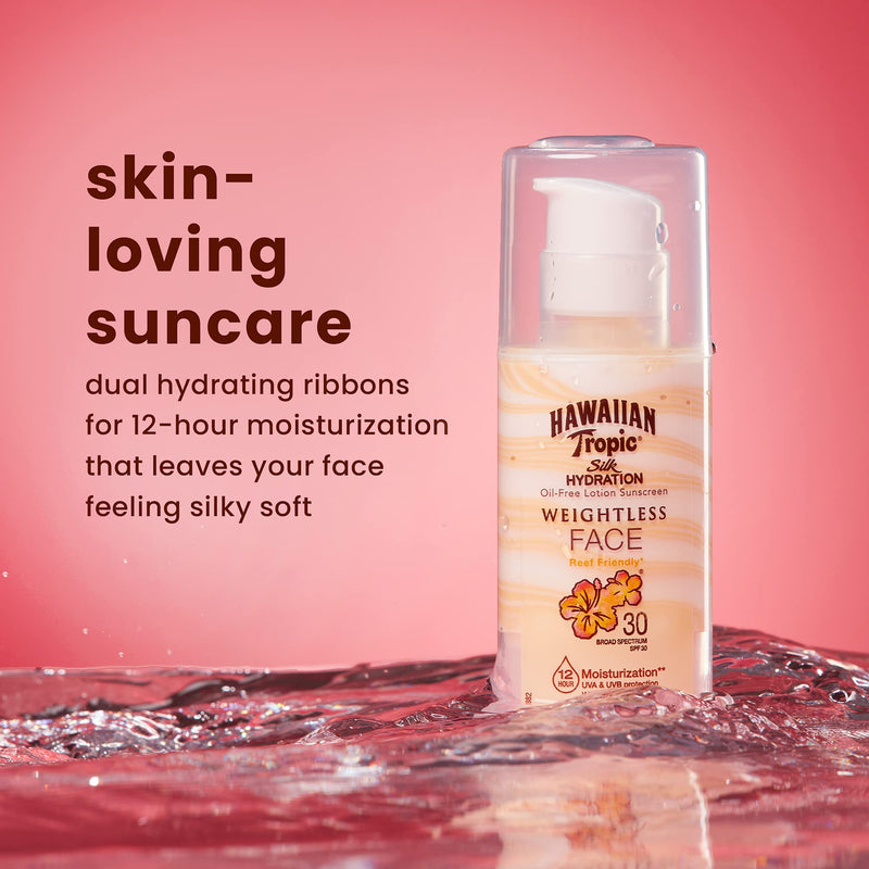 Hawaiian Tropic Silk Hydration Weightless Sunscreen Face Lotion, Broad-Spectrum Protection, SPF 30, 1.7 Ounces Face Lotion - SPF 30 - NewNest Australia