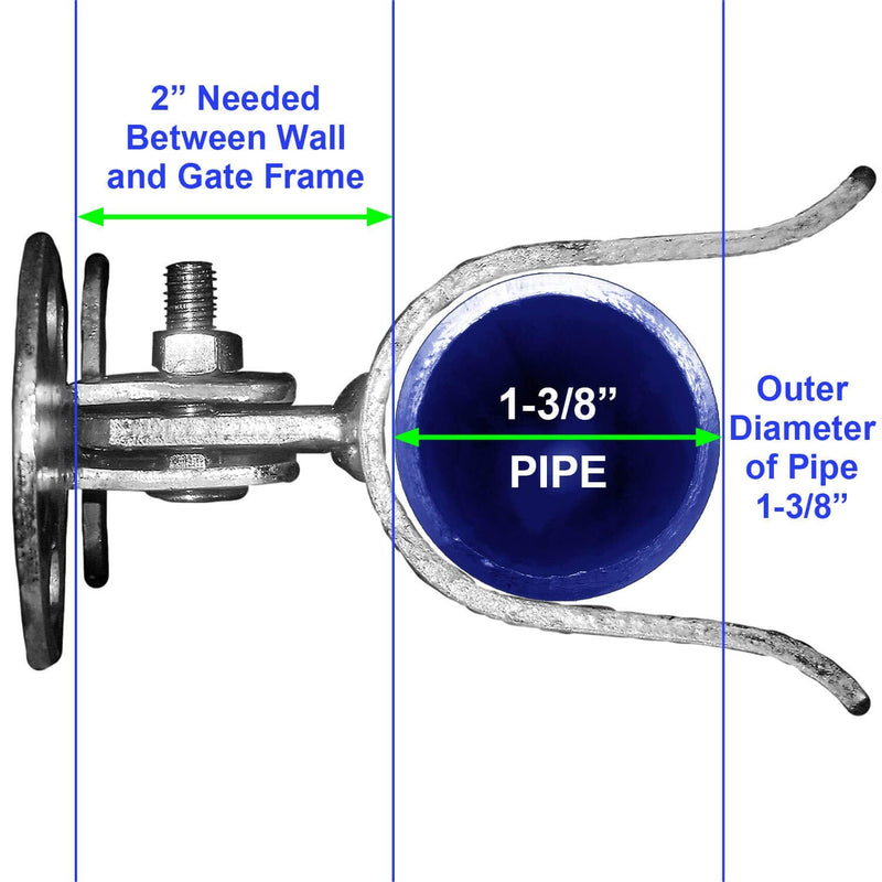 Wall Mount (Flat Back) Fork Gate Latch - Use for 1-3/8" Gate Frames, Easily Mounts to Wooden Gate Post or Wall with Screws or Lag Bolts - Gate Latch Hardware - NewNest Australia