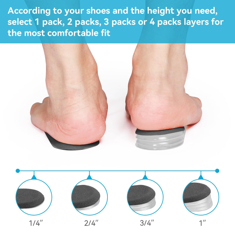 Sumifun 4-Layer Adjustable Orthotic Heel Lift Inserts, Height Increase Heel Cushion For Leg Length Differences, Heel Spurs, Heel Pain, Sports Injuries And Achilles Tendonitis - NewNest Australia