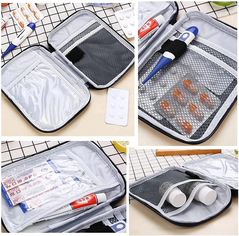 Kanyka Pack Of 2 Small Mini First Aid Bag Empty Travel Pharmacy Waterproof Children'S Emergency Box Pharmacy Bag Emergency Bag For The Office, Travel, Camping, Red - NewNest Australia