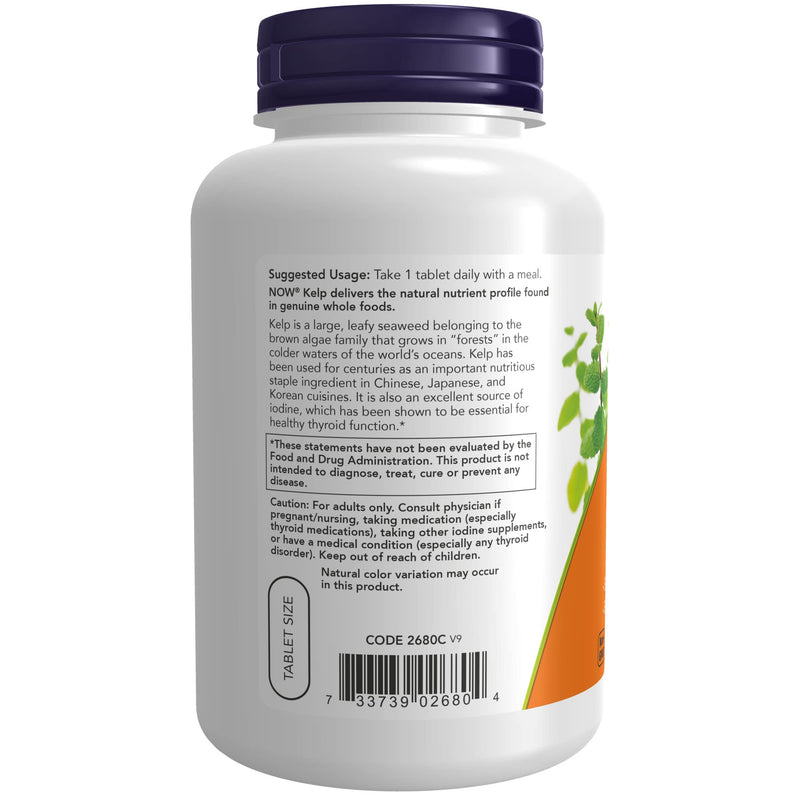 NOW Supplements, Kelp 150 mcg of Natural Iodine, Easier to Swallow Tablet, Super Green, 200 Tablets - NewNest Australia