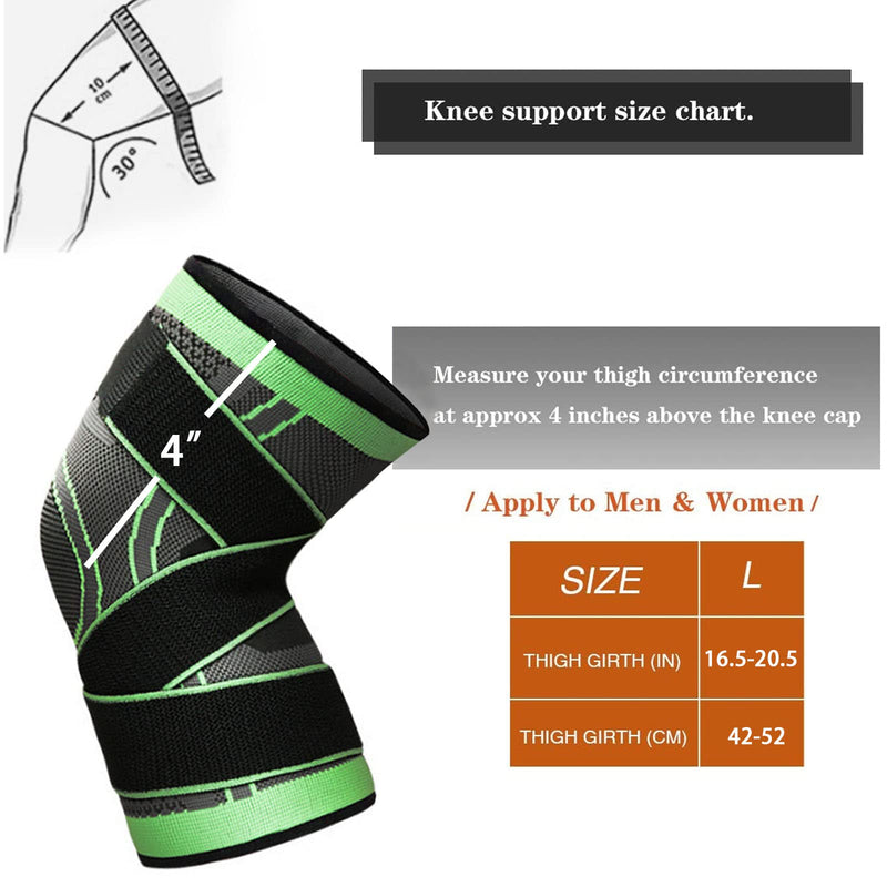 Dkddsss 2 Pieces Knee Support, Knee Support Men Women Knee Brace With Adjustable Straps, Medical Knee Pads For Knee Pain, Running, Meniscus Tear, Arthritis, L - NewNest Australia