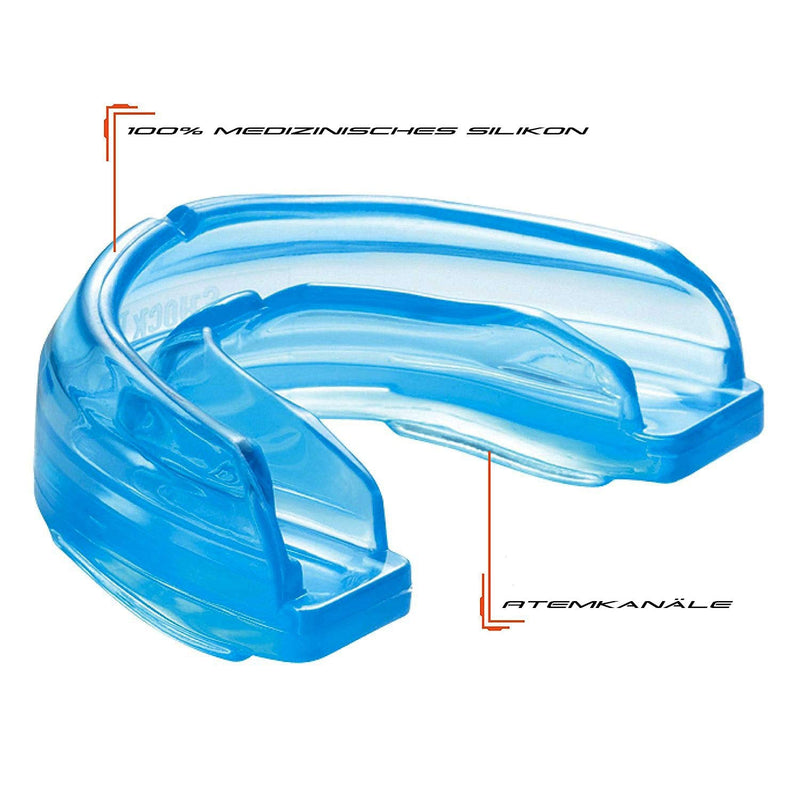 Shock Doctor mouth guard, orthodontic gum protection for braces wearers, for youth (-11), boxing, MMA, rugby, Muay Thai, hockey, basketball children -11 blue single - NewNest Australia