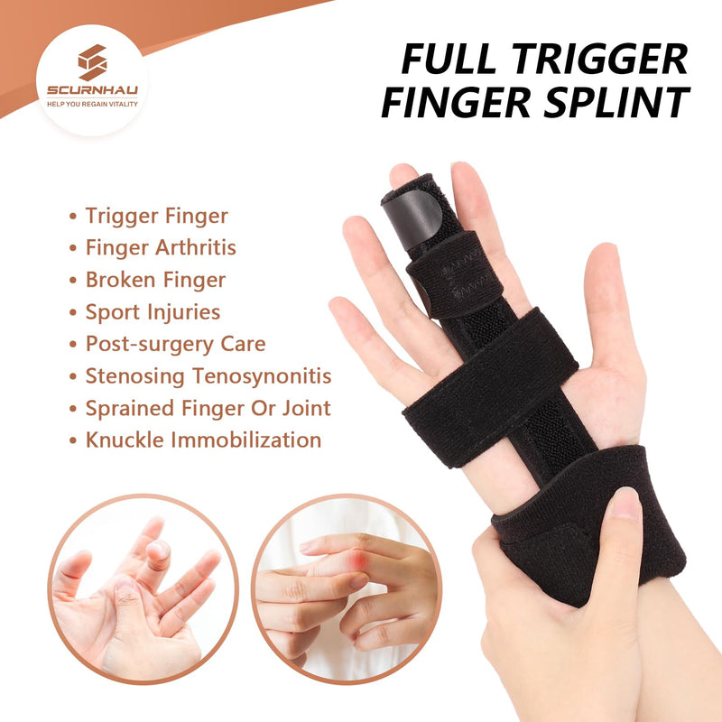 Scurnhau Finger Splint Middle Finger Splint Small Finger Bandage For Index Finger Ring Finger Orthosis For Broken Finger Trigger Finger Fracture - Left And Right Hand, S/M - NewNest Australia