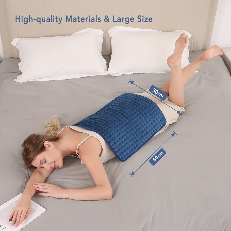 Heating pad with automatic switch-off, electric heat pad 50 x 60cm for back, shoulder, neck and temperature setting in 5 quick heating technology overheating protection - NewNest Australia