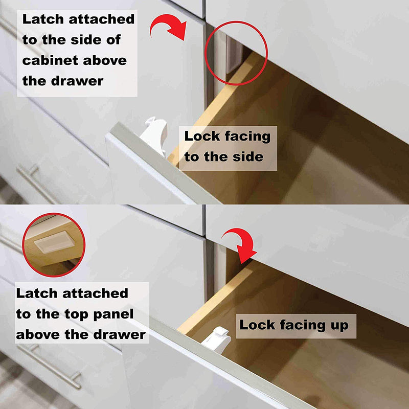 Eco-Baby Magnetic Cabinet Locks Child Safety for Drawers and Cabinets - Kitchen Child Proof Cabinet Locks - Baby Proofing Safety (8 Locks & 2 Keys) - NewNest Australia