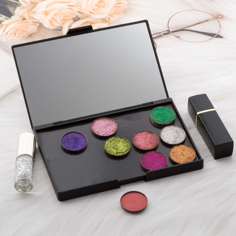 Allwon Empty Magnetic Plastic Eyeshadow Makeup Palette with 15Pcs Adhesive Empty Palette Metal Stickers for Eyeshadow Lipstick Blush Powder - NewNest Australia