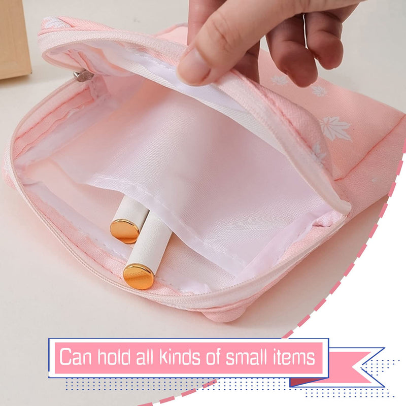 Sanitary Towel Holder，Period Bag Sanitary Napkin Storage Bag Sanitary Pouch with Zipper Portable Pantyliners Bag for Women Teen Girls Ladies(2Pcs) Pink Leaves&pink Cactu - NewNest Australia