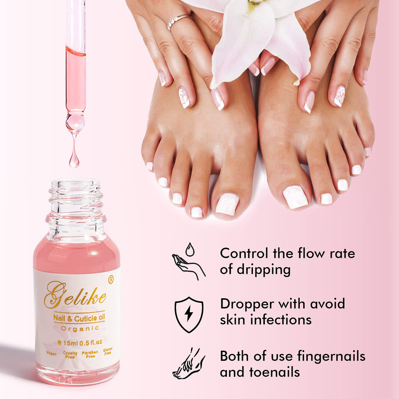 Gelike Nail Cuticle Oil Organic Vitamin E Vitamin B Essential Oil Soothe Moisturize Moisturising Dry Nails Cuticles Oils Treatment Pen Nail Care Repair Growth Oils 15ml/Bottle - NewNest Australia