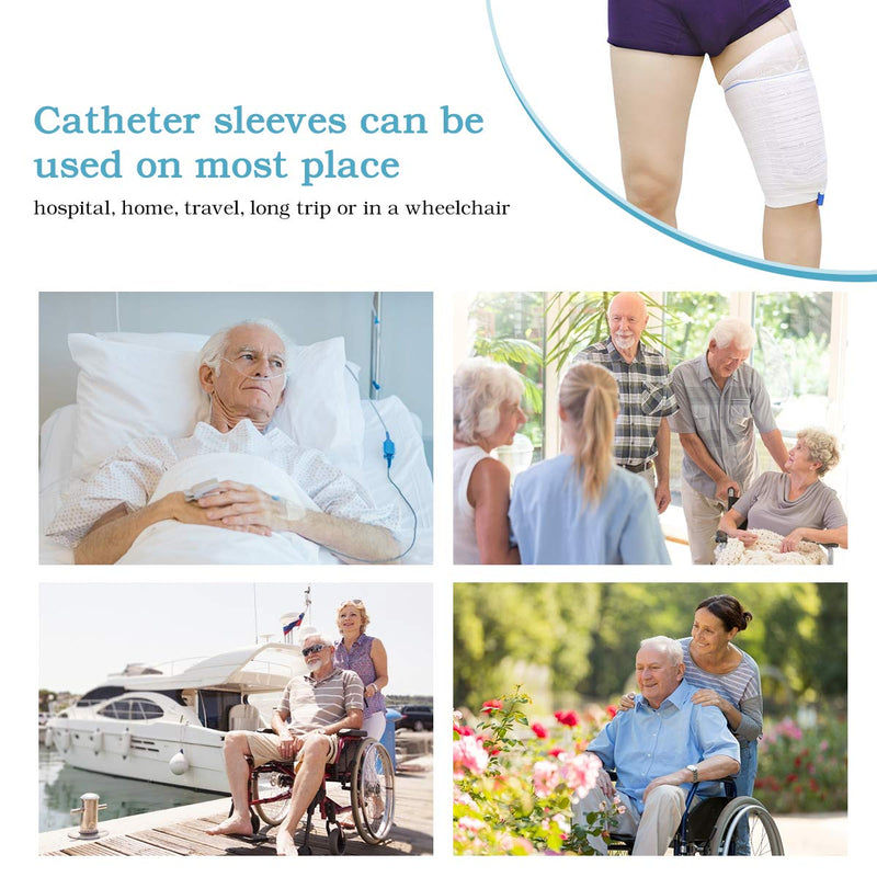 Catheter Leg Bag Holder 2 Count Fabric Catheter Sleeves Urine Leg Bag Holder - Urinary Drainage Bag Stay in Place Urine Bags for Legs Foley Catheter Bag Holder Strap for Men or Women Wheelchairs (M) Medium (Pack of 2) - NewNest Australia
