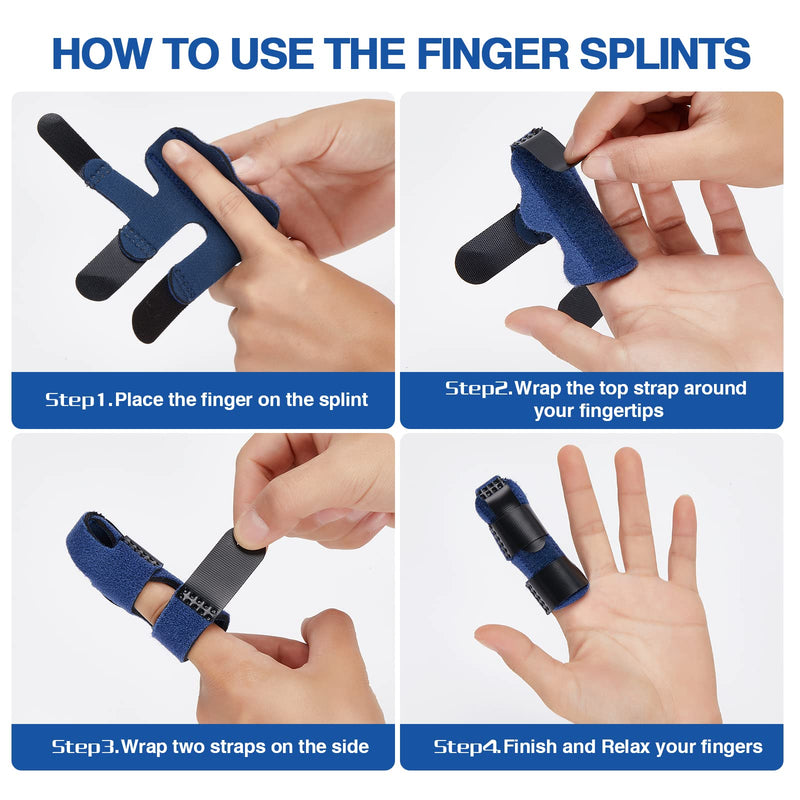 Echify Finger Splints - Pack Of 2 Improved Finger Support Snap Finger Splint Finger Protection With Full Coverage Finger Bandage Finger Support For Arthritis & Broken Immobilization - NewNest Australia