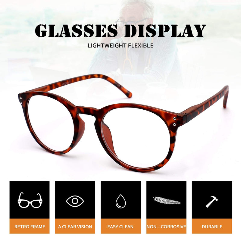 Vecien reading glasses 3 pieces spring hinge glasses matte finish for one, crystal lenses give you ultra-clear vision, spring hinges pattern design for men and women 3 colors mixing 2.0 diopters - NewNest Australia