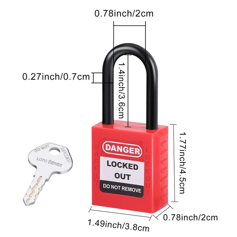 Valve Lockout and Safety Padlock Combination Oil Gas Valve Lock Natural Gas Valve for Chemical Industry, 1-2.5 inch, Red - NewNest Australia