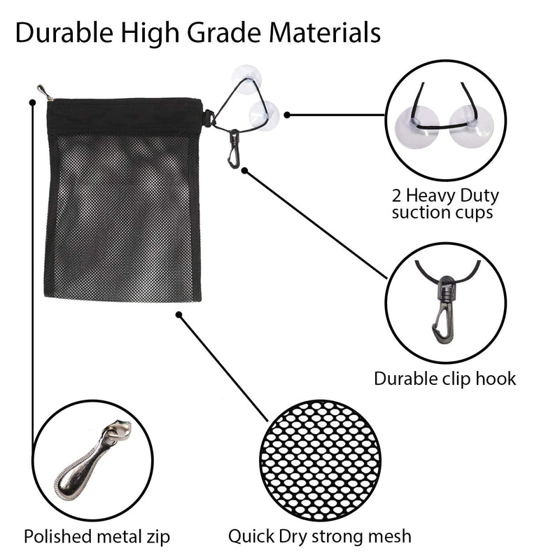 Waterproof Multifunctional Toiletry Shower Bag for Gym, Travel, Business and Foldable Portable Hanging Bathroom Mesh Caddy with Wet & Dry Storage Suction Hook Tote for Men Women - NewNest Australia