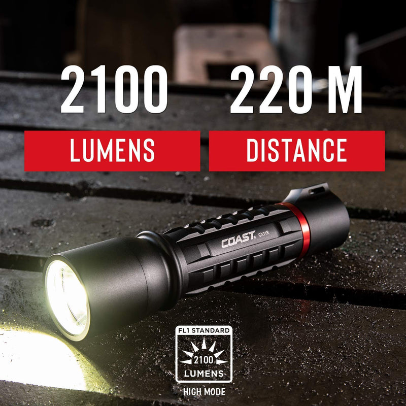 Coast - 30326 XP11R 2100 Lumen Rechargeable Dual Power LED Flashlight - NewNest Australia