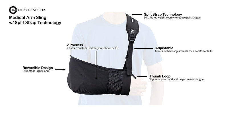 Medical Arm Sling with Split Strap Technology, Ergonomic Design by Custom SLR, Healjoy - NewNest Australia