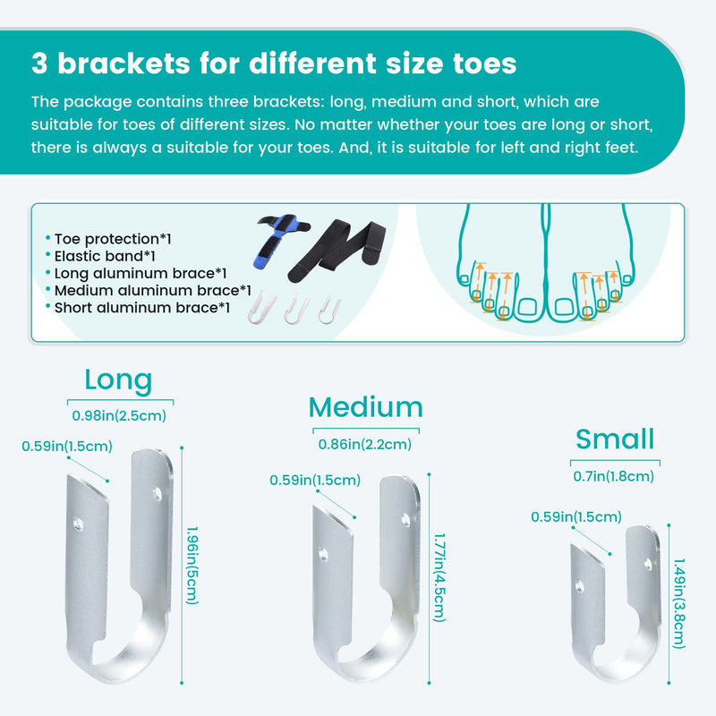 Toe Splint,U-Shaped Toe Corrector Brace, Toe Straightener of Adjustable Fixed Support,For Toe Injuries,Fractures,Sprains,Overlapping Toe,Hammer Toe,Claw Toe,Crooked Toe,Fits Men And Women - Blue - NewNest Australia