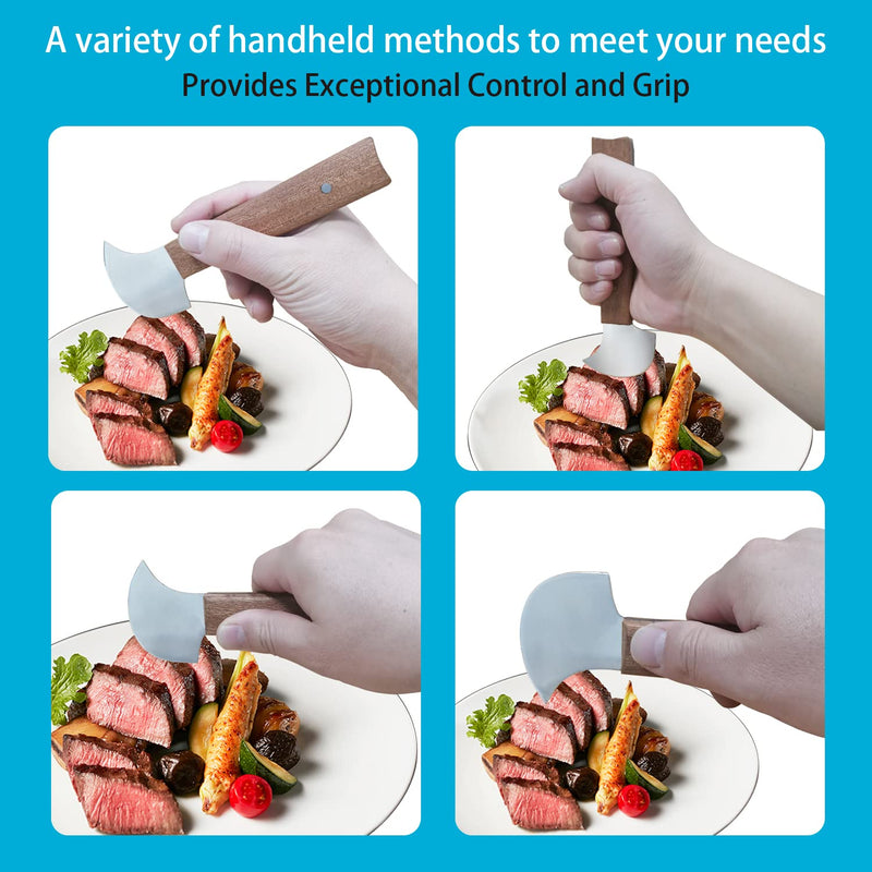 Fstcrt Rocker Knife For Disabled People, One-Hand Gadgets, Kitchen And Dinner Curved Steak Knife For Hand Tremors, Arthritis, Parkinson'S Or Elderly Use, Dishwasher Safe, Stainless Steel Blade - NewNest Australia