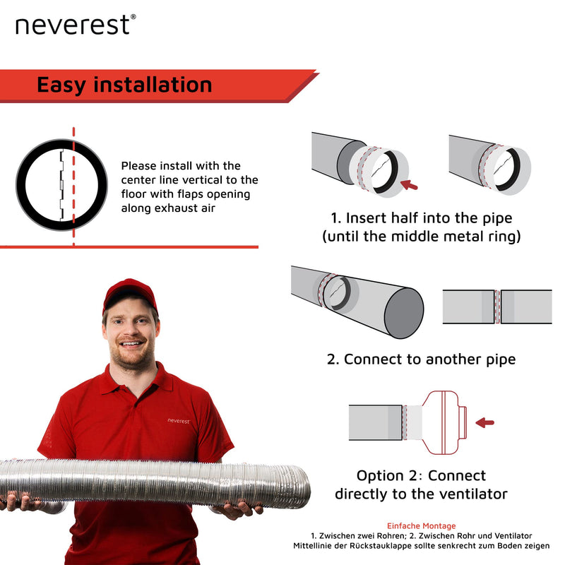 neverest RK 4" Professional Backdraft Shutter Damper Connector Duct 4 Inch - NewNest Australia