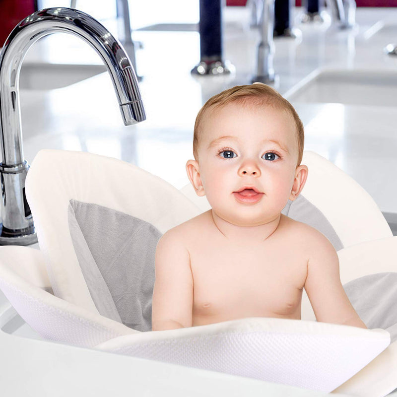 Baby Bath - Flower Baby Bath Pad Infant Bathtub Mat for Bathtub Tub Sink - Gray2 Gray-2 - NewNest Australia