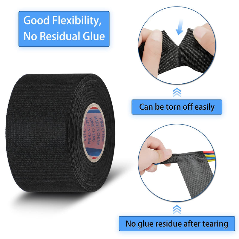 Wire Harness Cloth Electrical Tape Wire Loom Tape Wiring Harness Automotive Cloth Tape Heat Proof Adhesive Fabric Tape for Automotive Electrical Wrap Protection Insulation Cable Fixed (1 Piece,50 mm) 1 50 mm - NewNest Australia