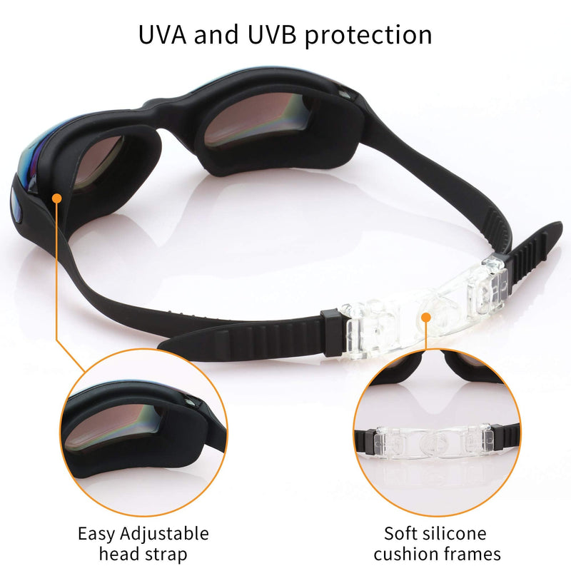 Romoc 2 Pack Kids Swimming Goggles,No Leaking,Anti Fog,UV Protection Swim Glasses Water Goggles Black+black - NewNest Australia