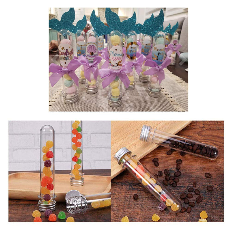 24 PCS Plastic Test Tubes,45ml Clear Test Tube with Caps,140x25mm Test Tube for Candy Storage,Party,Decoration,Beads Display,Lab - NewNest Australia