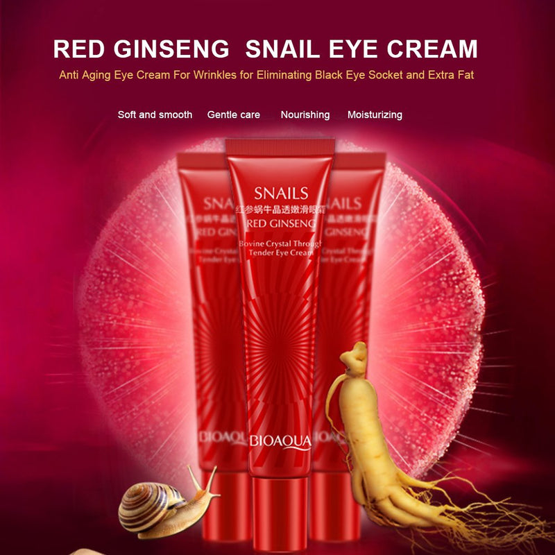 Snail Repair Eye Cream Ginseng Secretes Mucus Extract Eye Serum for Moisturing, Dark Circles, Puffiness, Wrinkles, Sagging Anti-aging Skin Care Lotion - NewNest Australia