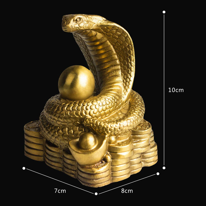 NewNest Australia - Brass Chinese Zodiac Ingots Snake Statue Home Decoration Collectibles 