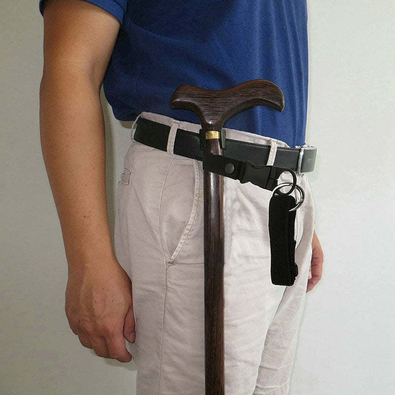 Adjustable Elastic Wrist Straps and Hands Free Walking Stick Cane Clip Holder - Attach to Belt or Waist Band -（Suitable for 7/8~1"）~ Perfect Solution - for Camping & Hiking - No Cane - NewNest Australia