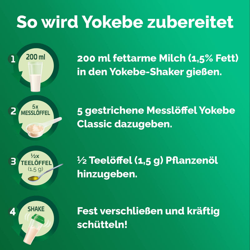 Yokebe Classic - Diet Shake for Weight Loss - Gluten-Free and Vegetarian - Meal Replacement for Weight Loss with High-Quality Proteins - 500 g = 12 Servings - NewNest Australia