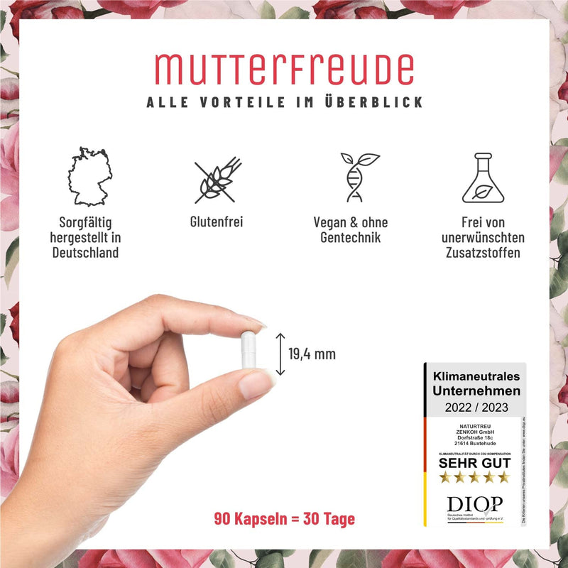 NATURTREU® Mother's Joy Monk Pepper Capsules High Dose with Folic Acid (Folate) - 90 Vitex Agnus Castus Capsules - NewNest Australia