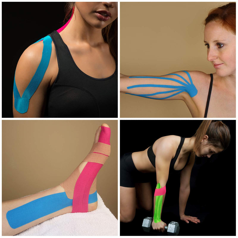 Bb Sport 6 Rolls Of Kinesiology Tape 5 Cm X 5 M Many Colors E-Book Application Brochure Physio Tape Set Elastic Waterproof Muscle Tightening Bands Colour: Colorful - NewNest Australia