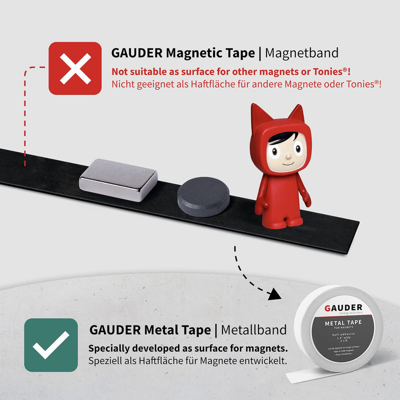 GAUDER Strong Magnetic Tape Self Adhesive (10' Long x 0.6" Wide x 1/14" Thick) | Magnetic Strips with Adhesive Backing | Magnet Roll 10 Feet - NewNest Australia
