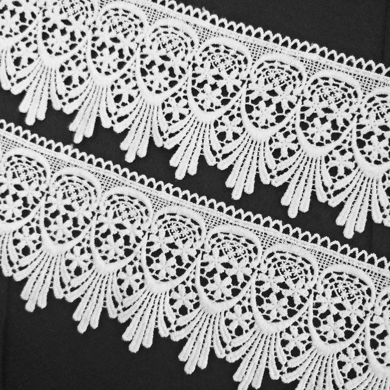 FQTANJU 5 Yards X 3 Inch Wide Lace Edge Trim Curtain Tablecloth Slipcover Bridal DIY Craft Supply in White 1-White - NewNest Australia